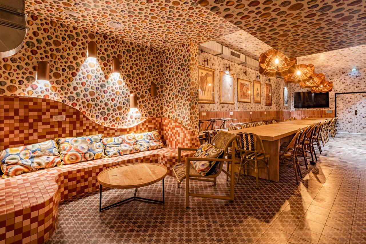 ヴィラ サンテグジュペリ ビーチ ホステル ニース エクステリア 写真 Interior of the restaurant